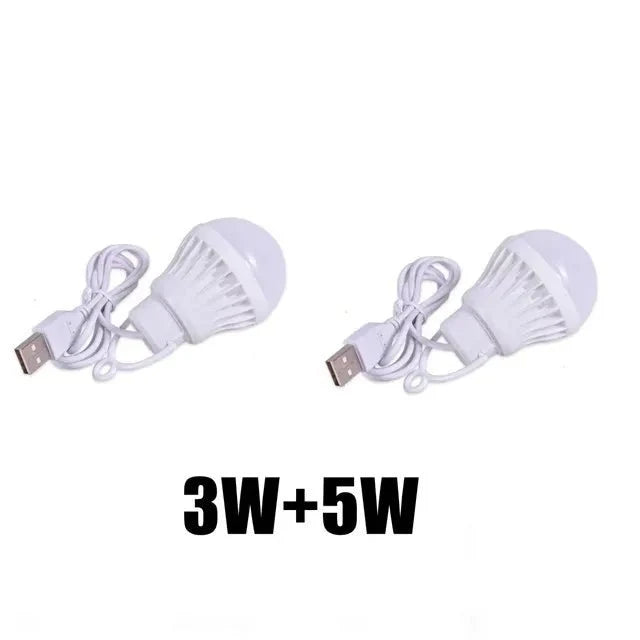 1/2pc 3W/5W/7W Usb Bulb Light Portable Lamp Led for Hiking Camping Tent Travel Work with Notebook Christmas for Home