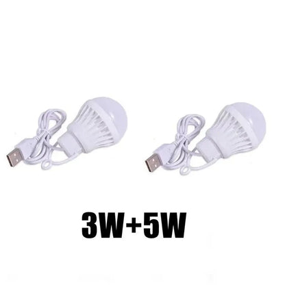 1/2pc 3W/5W/7W Usb Bulb Light Portable Lamp Led for Hiking Camping Tent Travel Work with Notebook Christmas for Home