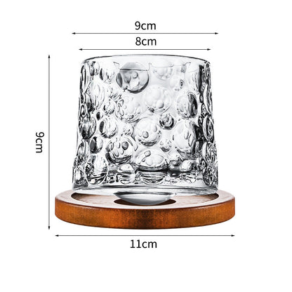 Hand drawn rotating glass cups multiple multi-purpose whiskey glasses rotating glass cups