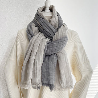 Long Jacquard Patchwork Scarf Decorative Cotton