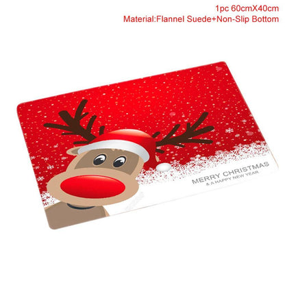 Christmas Santa Bathroom Curtain Toilet Seat Decor