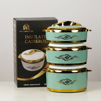 3-Piece Insulated Food Container Set (1.5L, 2L, 2.5L) - Ideal for Ramadan Celebrations, Weddings, Family Gatherings & More