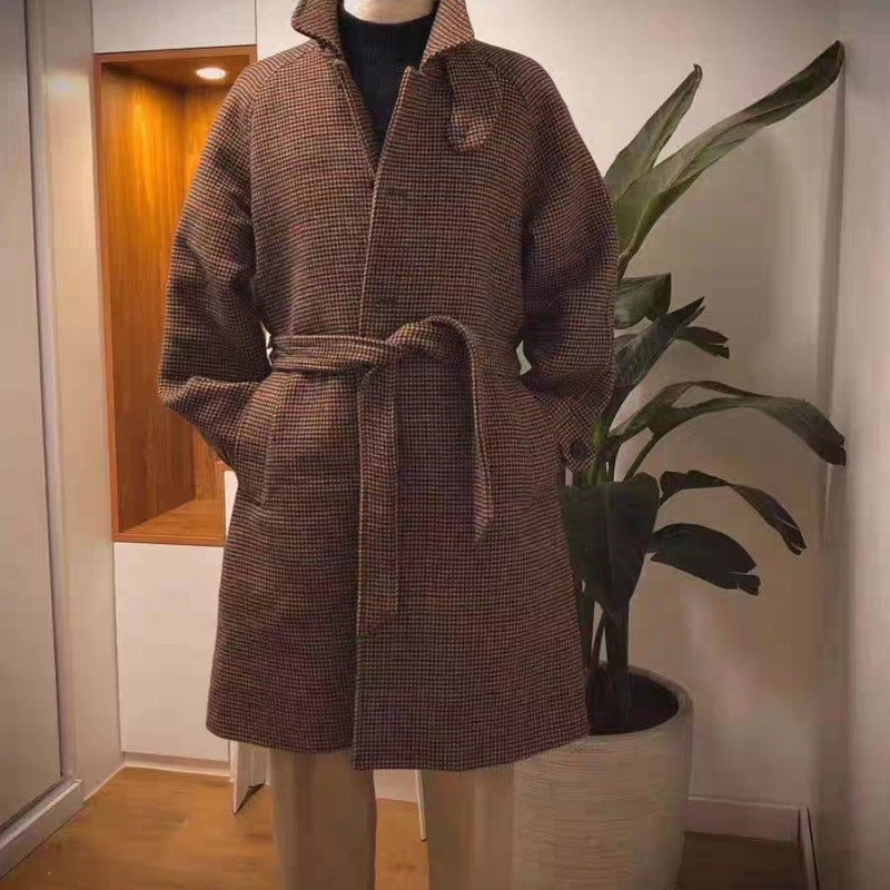 Coat Retro Gentleman Men's Clothing Wool Overcoat