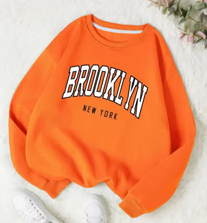 Personality Trend Printed Crew Neck Sweatshirt Women