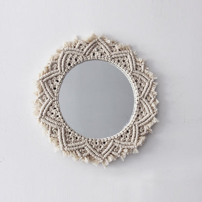 Sunflower Heart Mirror, Handmade Tapestry Decor