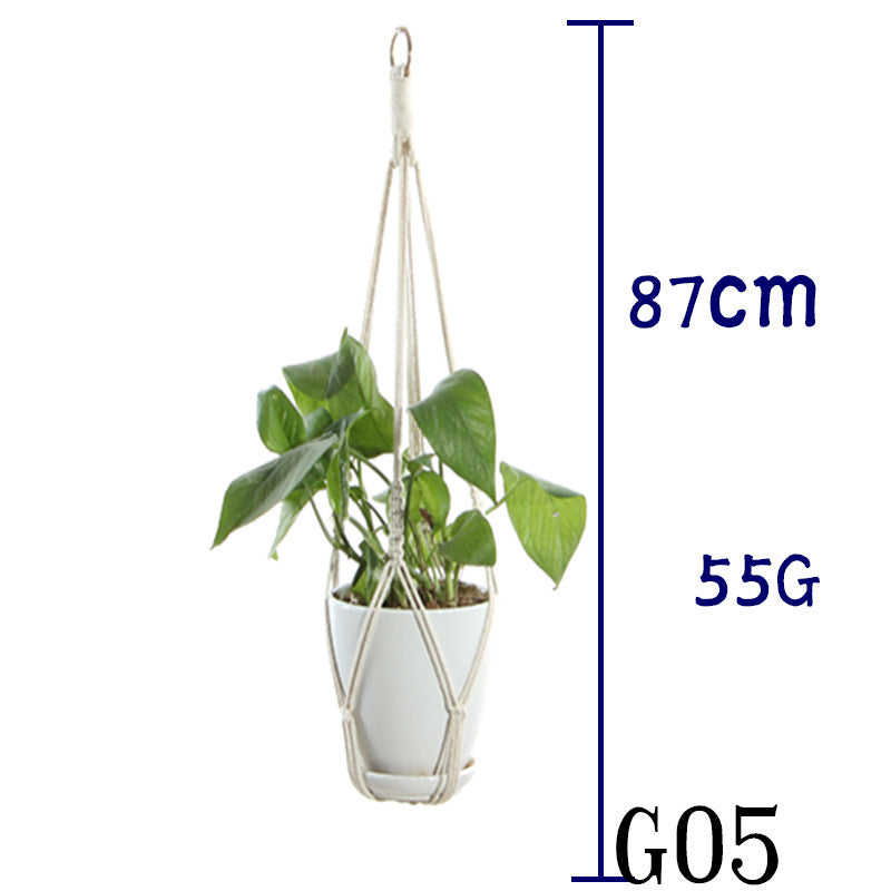 Beige Cotton Rope Plant Hanger