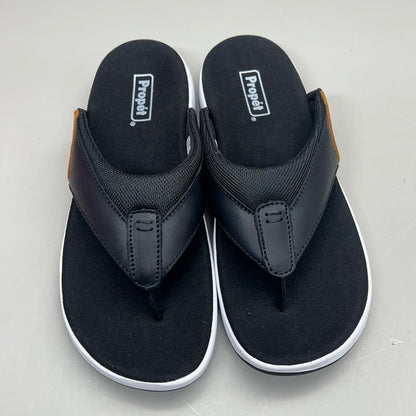 PROPET Easton Cushion Flip Flop Sandal Leather Men's Sz 8.5 M(D) Black MSV011P