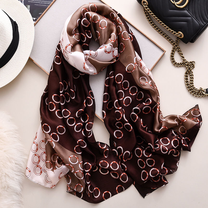 Western style thin silk style scarf winter warm shawl