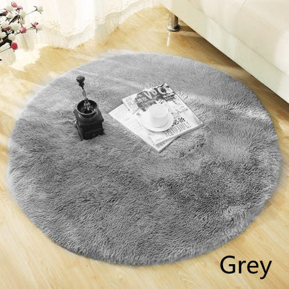 Fluffy Round Faux Fur Rug
