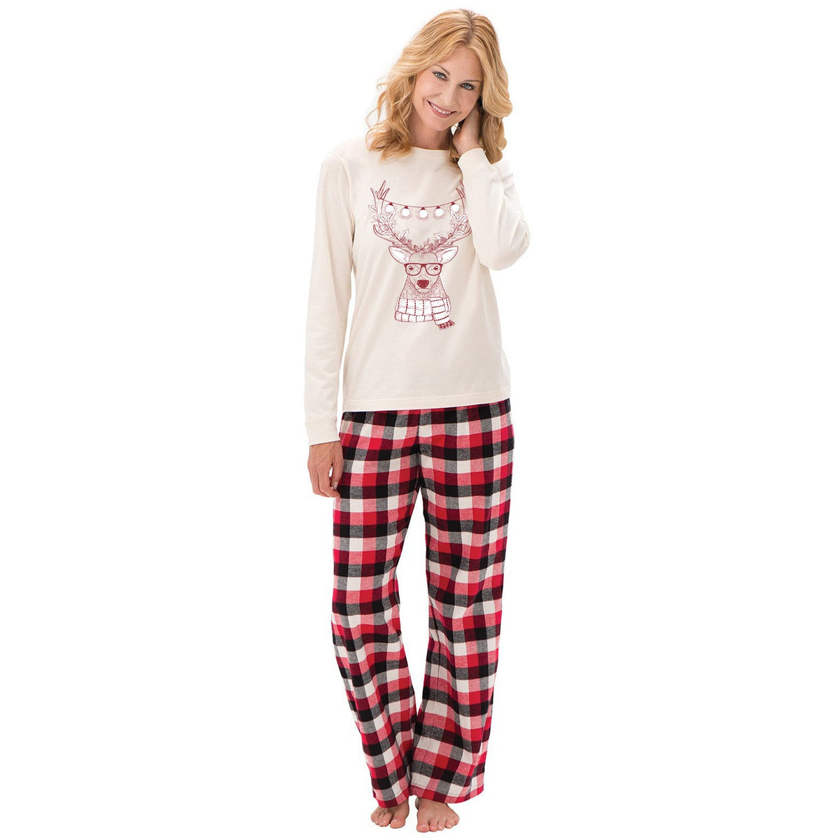 Christmas plaid parent-child