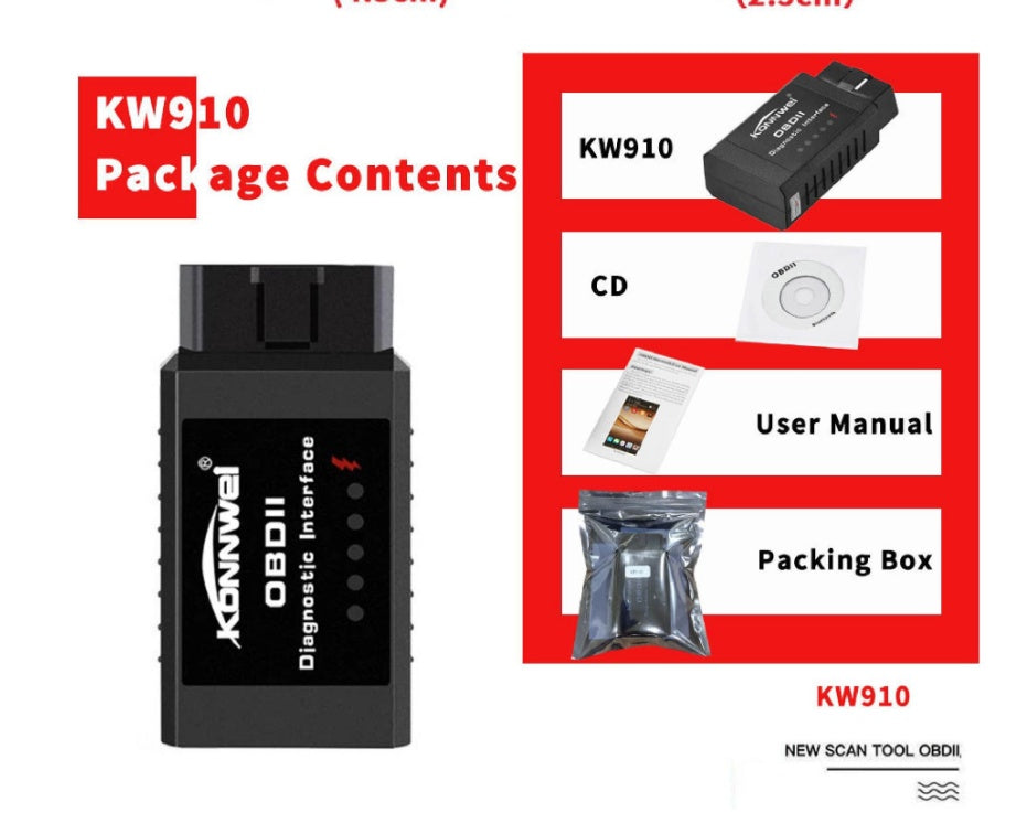 KONNWEI KW910 ELM327 OBD2 Diagnostic Tool