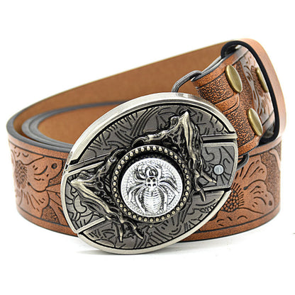 Personality Student Trendy Printing Engraving Smooth Buckle Knife Embossing Belt