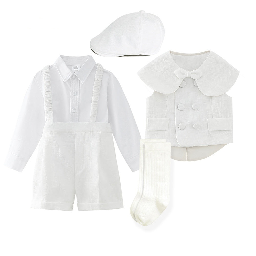Casual White Children Vest Suit