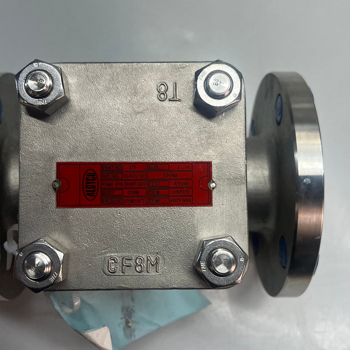ALOYCO Integral Seat Swing Check Valve 150 Flange API Trim 10 316SS 2" 377C02020