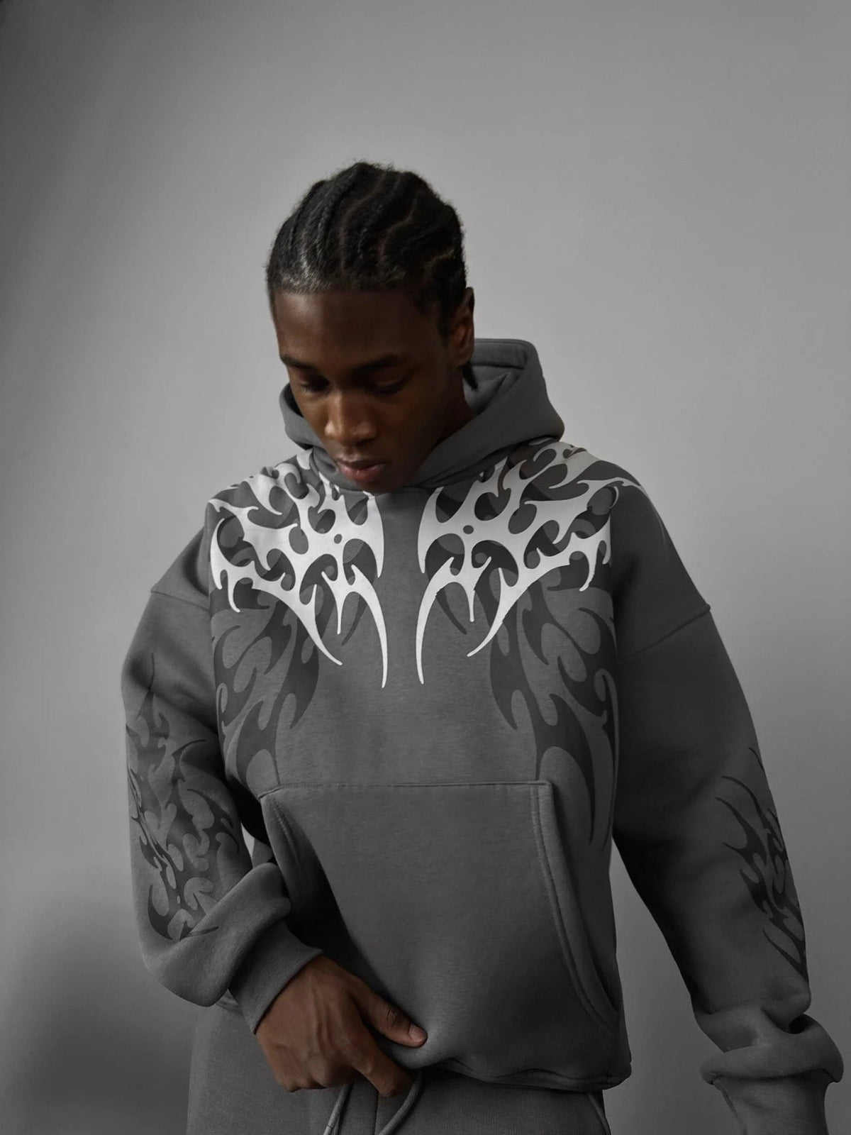 Printed Pullover Unisex Street Hoodie