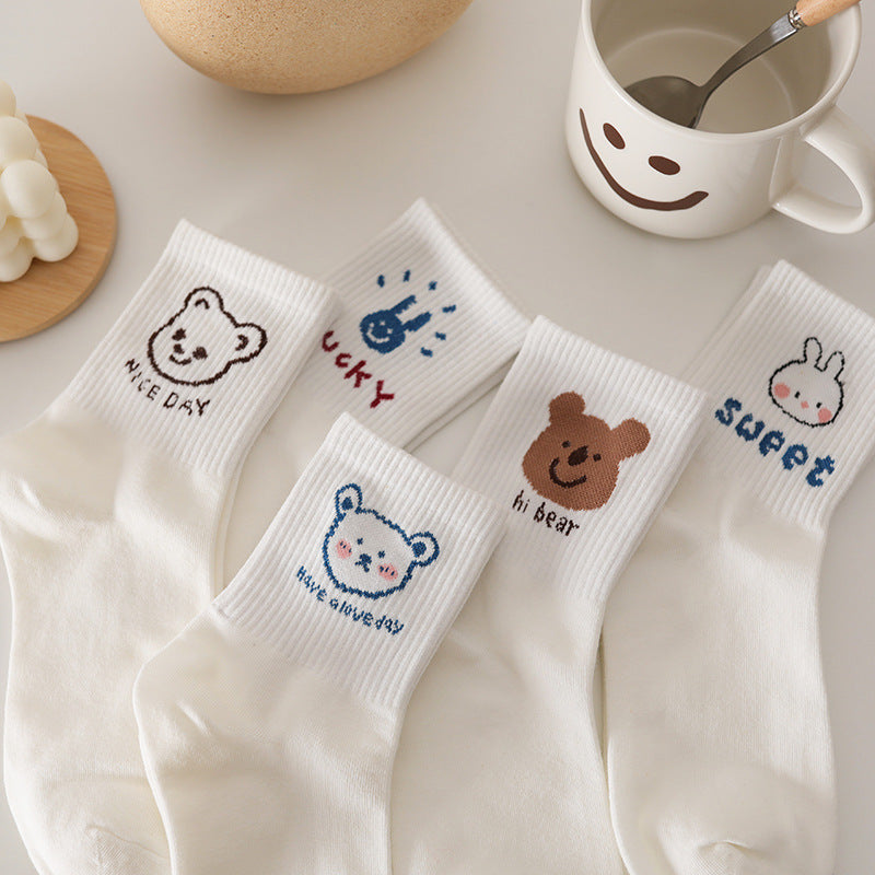 Womens Cartoon Mid-calf Socks
