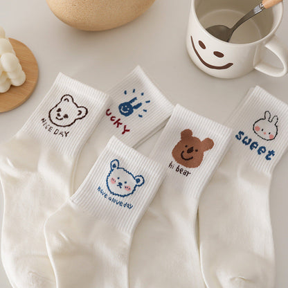 Womens Cartoon Mid-calf Socks