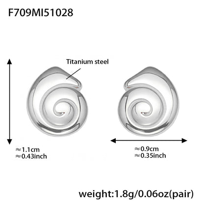 18k Gold-plated Delicate Snail-shell Stud Earrings