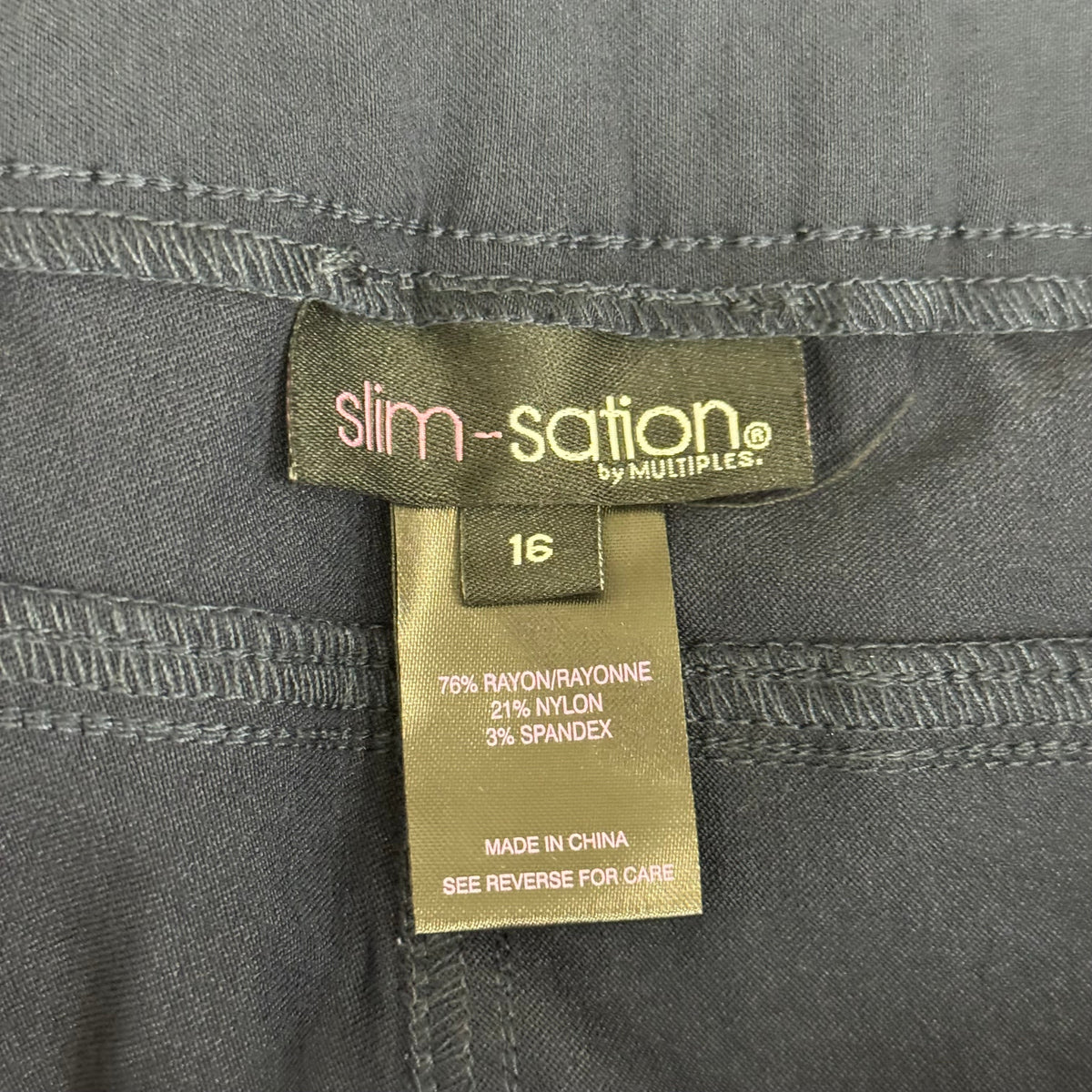 MULTIPLES Ankle Pants Petite Women's Sz 16 Midnight M48716PM