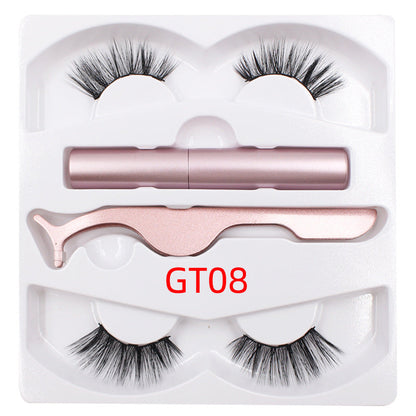 Magnetic Liquid Eyeliner & Magnetic False Eyelashes & Tweezer Set Waterproof Long Lasting Eyeliner False Eyelashes
