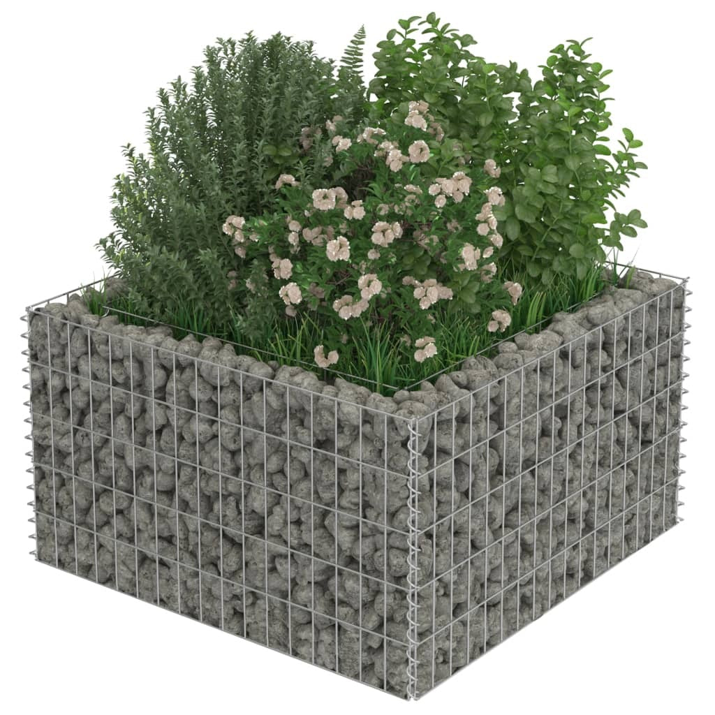 Gabion Raised Bed Galvanized Steel 35.4"x35.4"x19.7