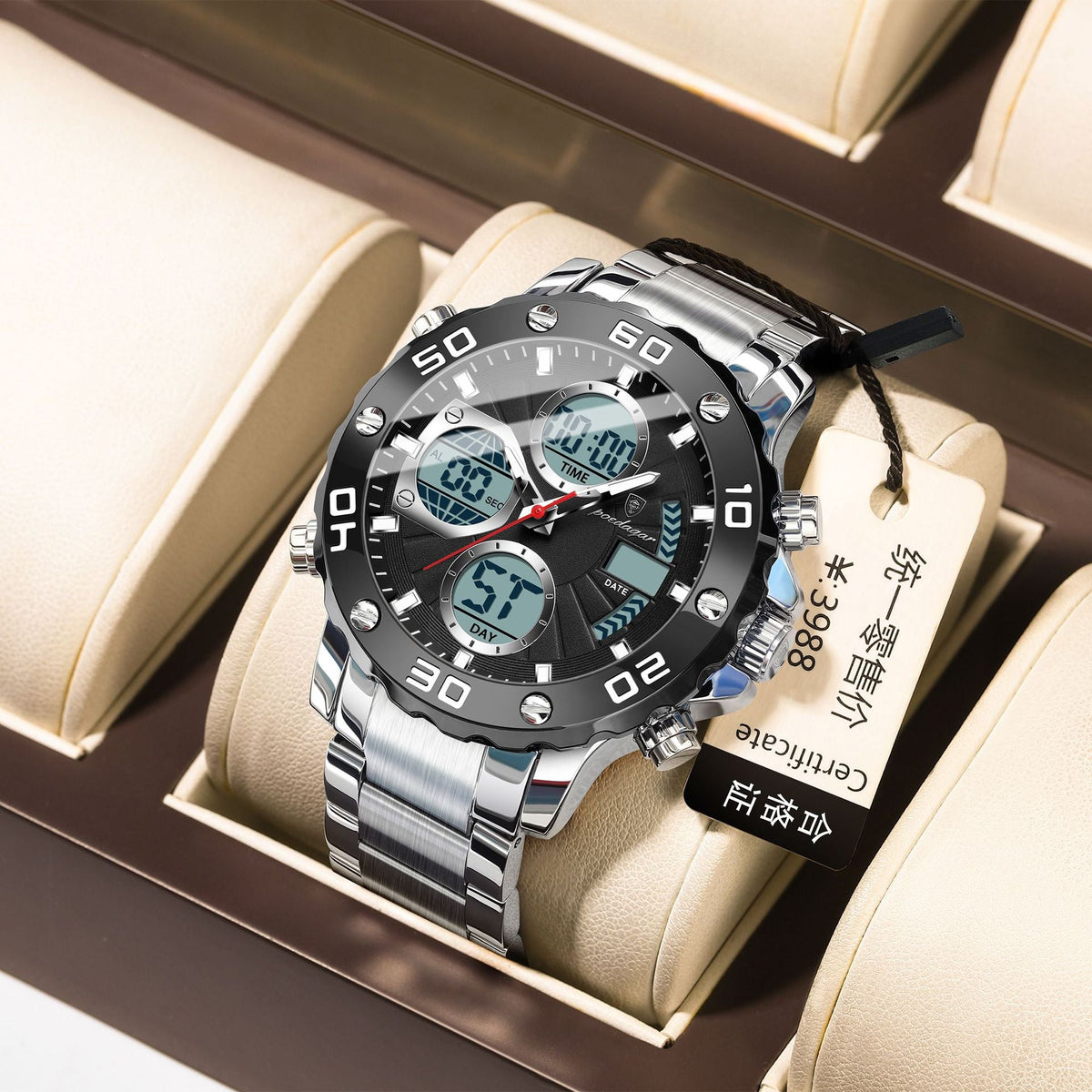 Men's Multifunctional Luminous Dual-Display Electronic Watch