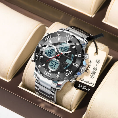 Men's Multifunctional Luminous Dual-Display Electronic Watch