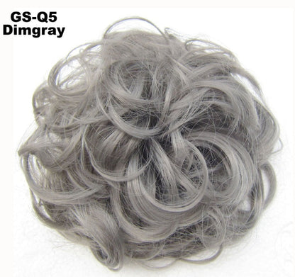 Fluffy Drawstring Curly Hair Bun Hair Set