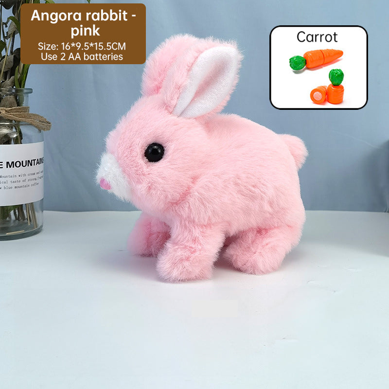 2025 Upgraded Interactive Bunny Toy. Hops, walks, talks, shakes ears. Plush Gift for Kids (Grey).