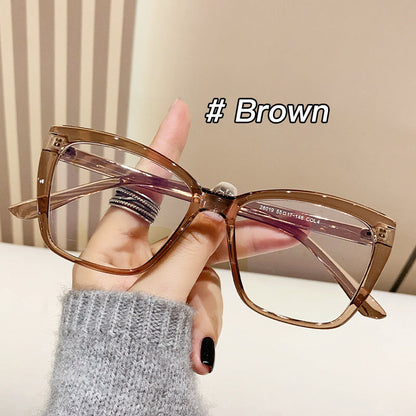 Anti-blue Light European And American Square Plain Glasses Vintage Bag Flower Simple