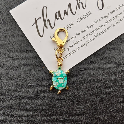 Colorful Oil-drop Turtle Keychain Pendant, Alloy Accessory, Creative Design