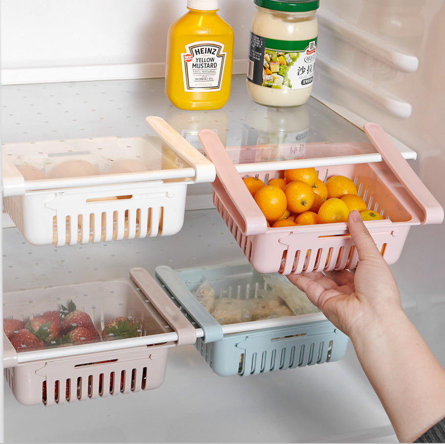 Stretchable Multifunction Refrigerator Storage Basket