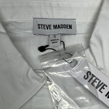 STEVE MADDEN Fit & Flare Shirt Dress Long Sleeve Button Cuff Women's Sz S Cloud