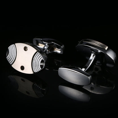 Industrial Revolution Series French Fish Shape Men's Cufflinks