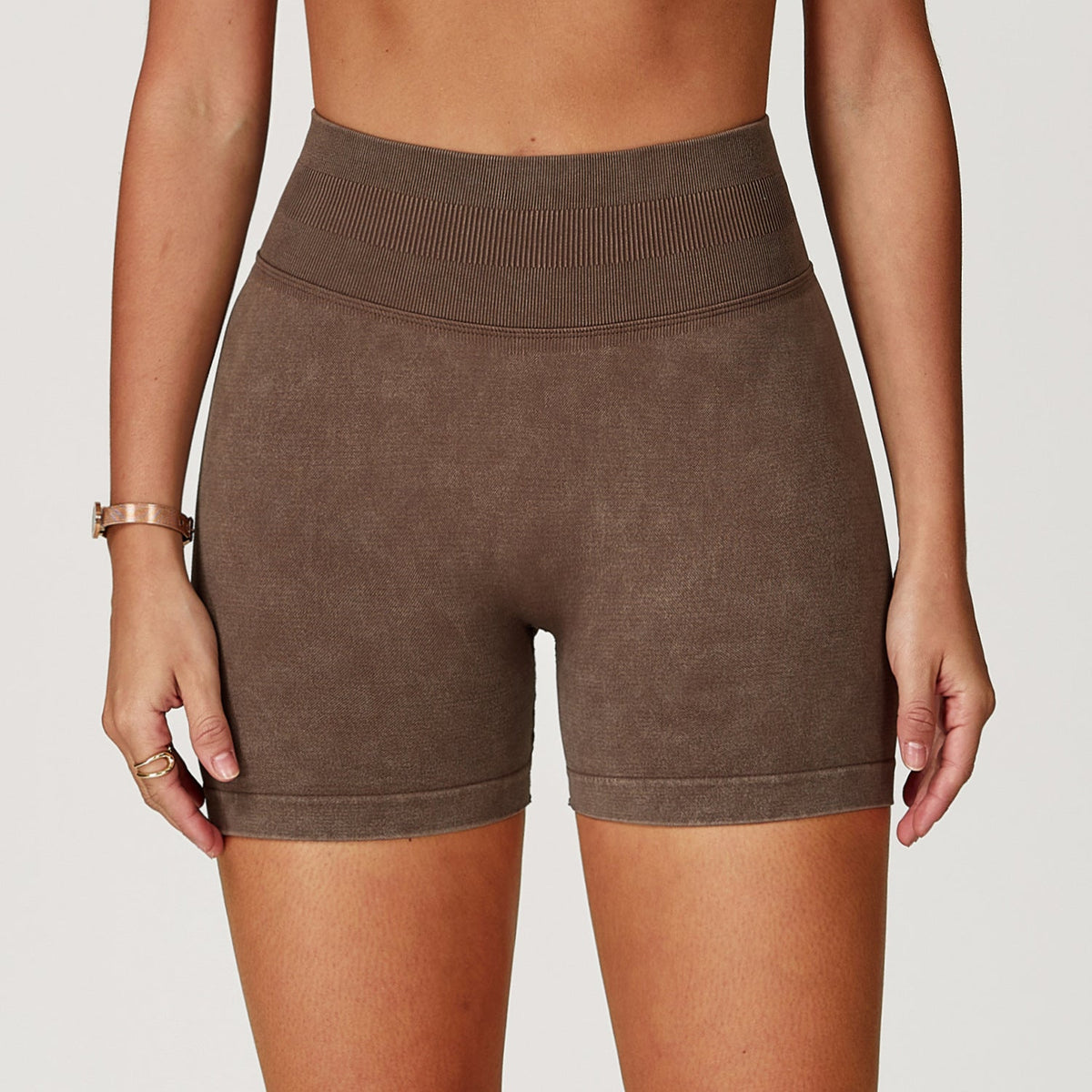 Cropped, Waist-cinching Yoga Shorts For Women