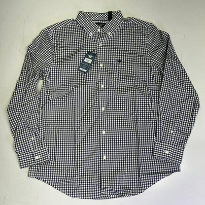 DOCKERS Signature Stain Defender Button Up Shirt Men's Sz XL Navy Blue A42520010