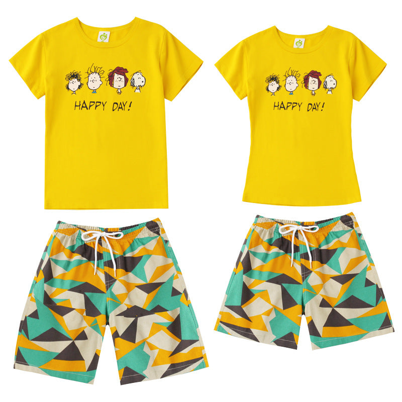 Short-sleeved T-shirt parent-child wear
