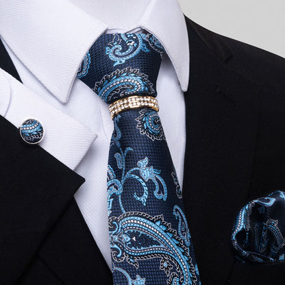 Multi Colored Striped Floral Mens Tie