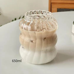 Thickened high borosilicate glass cup household transparent double-layer heat-resistant fruit juice cup