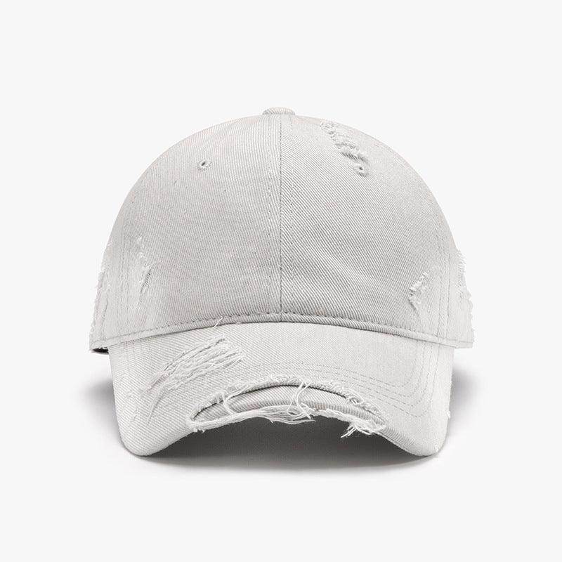 Distressed Adjustable Cotton Hat for Casual Stylish Wear