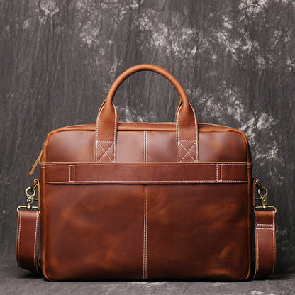 Men's First Layer Cowhide Portable Briefcase
