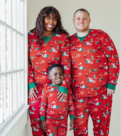 Christmas Printed Parent-child Long Sleeved Pajama Suit