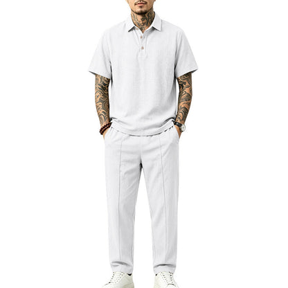 Mens Loose-fitting Top And Trousers Set