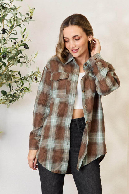Mandy Plaid Dropped Shoulder Shirt for Effortless Style