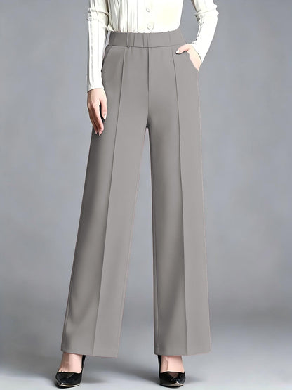 Women's High-waisted Wide-leg Straight-tailored Trousers