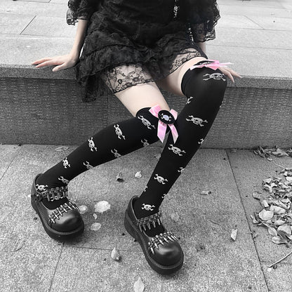 Stockings Children Lolita Bowknot Harajuku Black Pink Punk JK Leg Socks