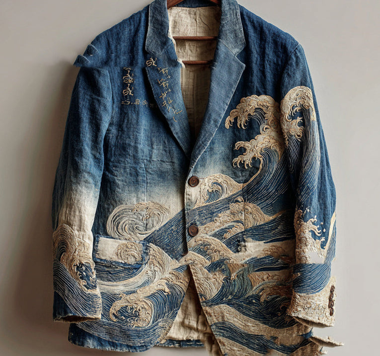 Mens Floral Blazer With Print Suit Jacket