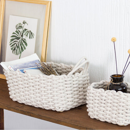 Nordic Hand Woven Cotton Rope Basket