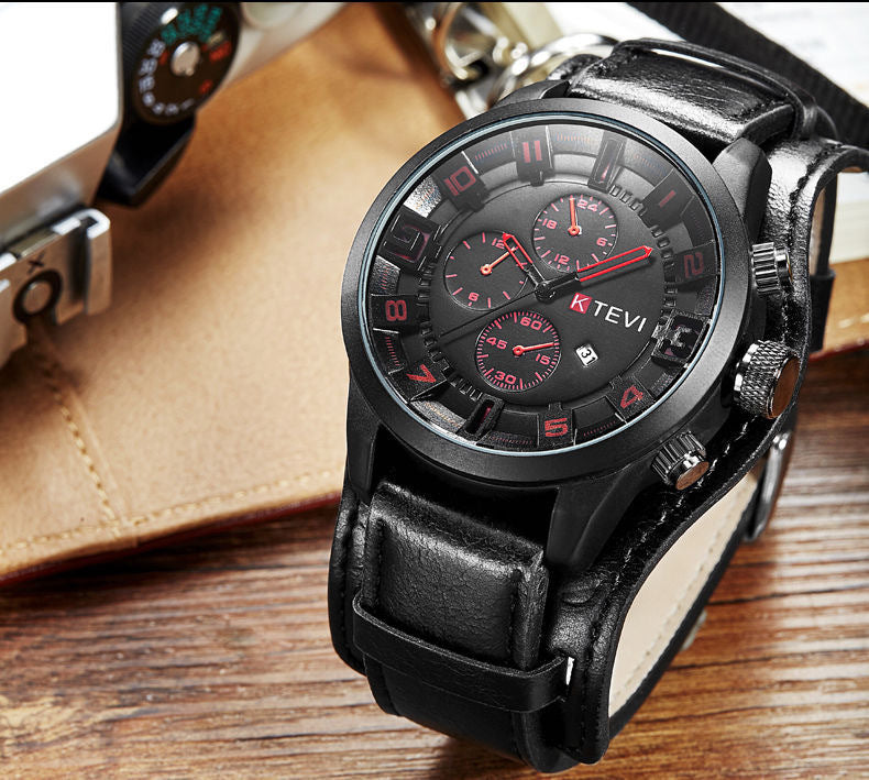 Mens Trendy Korean-style Sport Watch With A Bold Large Dial For Students