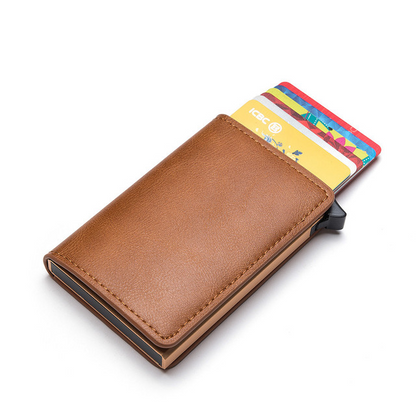 Hand push automatic card wallet card box